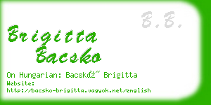 brigitta bacsko business card